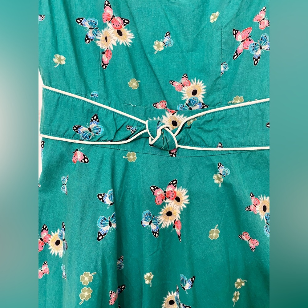 Retro Butterfly Pattern Dress - Picture 5 of 7